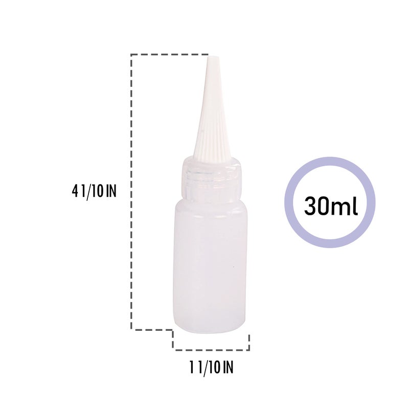 Falling in Art 1oz Needle Tip Squeeze Bottle, Precision Tip Applicator Bottle with a Funnel for Small Gluing Projects, Acrylic Painting, 6 Pack - Image 3